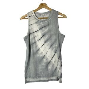 Cloud Chaser Gray & White Tie Dye Tank Top M